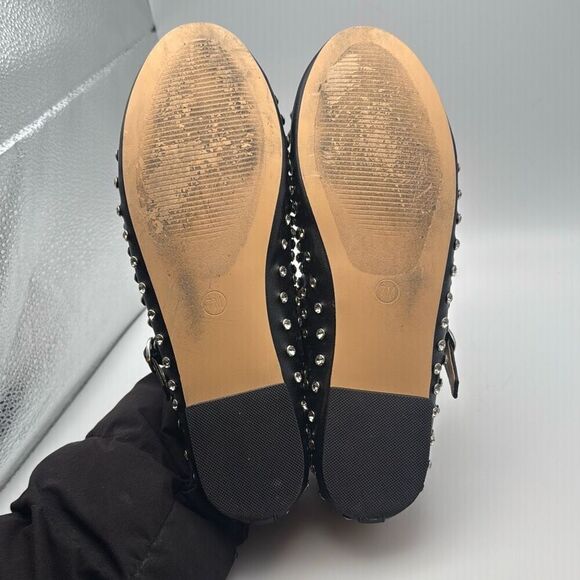 CUSHIONAIRE Flashy Women’s Bling Studded Mary Jane Flats SIZE 7 BLACK EMBELLISH - Picture 8 of 12